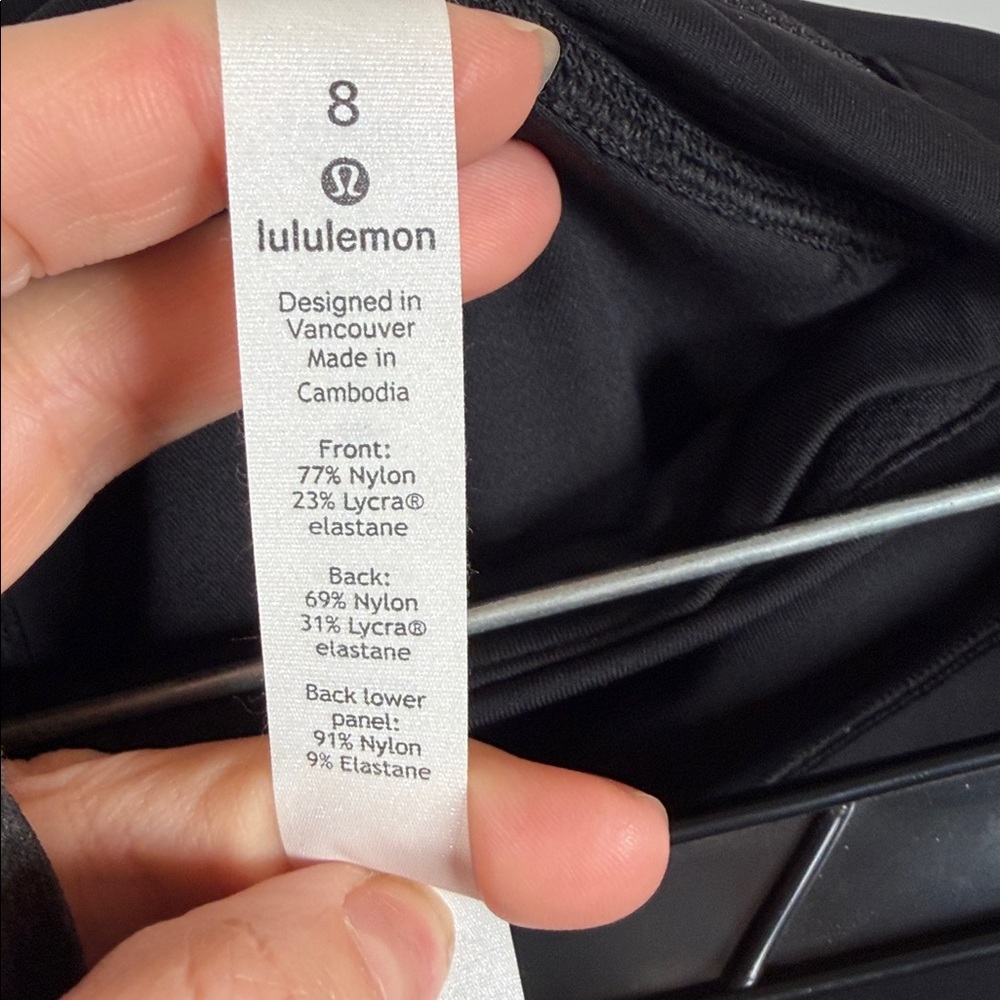 Lululemon Pace Rival Crop Black Size 8 - Picture 5 of 5